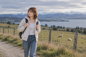 Expansive landscape and unsealed roads through New Zealand interior