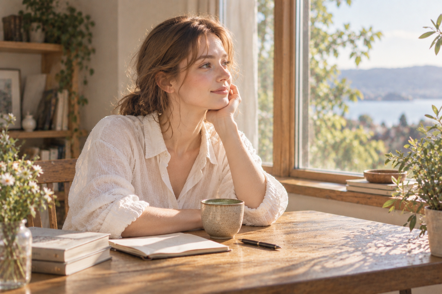 Quiet morning focus at the desk